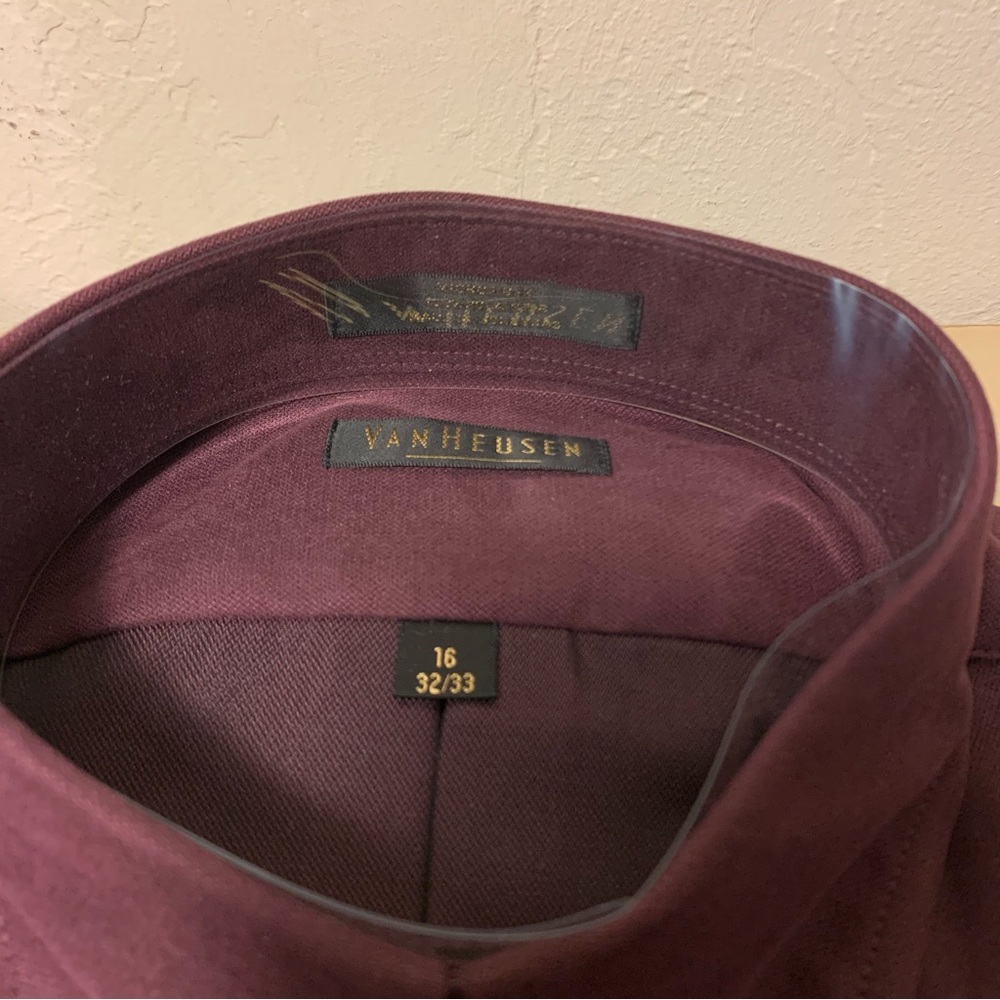 NWT Van Heusen button down microfiber long sleeve collared dress shirt 16 32/33 - Picture 2 of 3